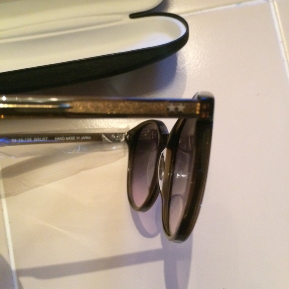 NEW Derek Lam EDIE star sparkle glitter embossed round cat eye sunglasses NWOT - Picture 6 of 6